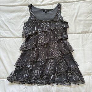 Express Womens Size XS Fairy Goth Tank Top Metallic Floral Whimsigoth Grunge Y2K